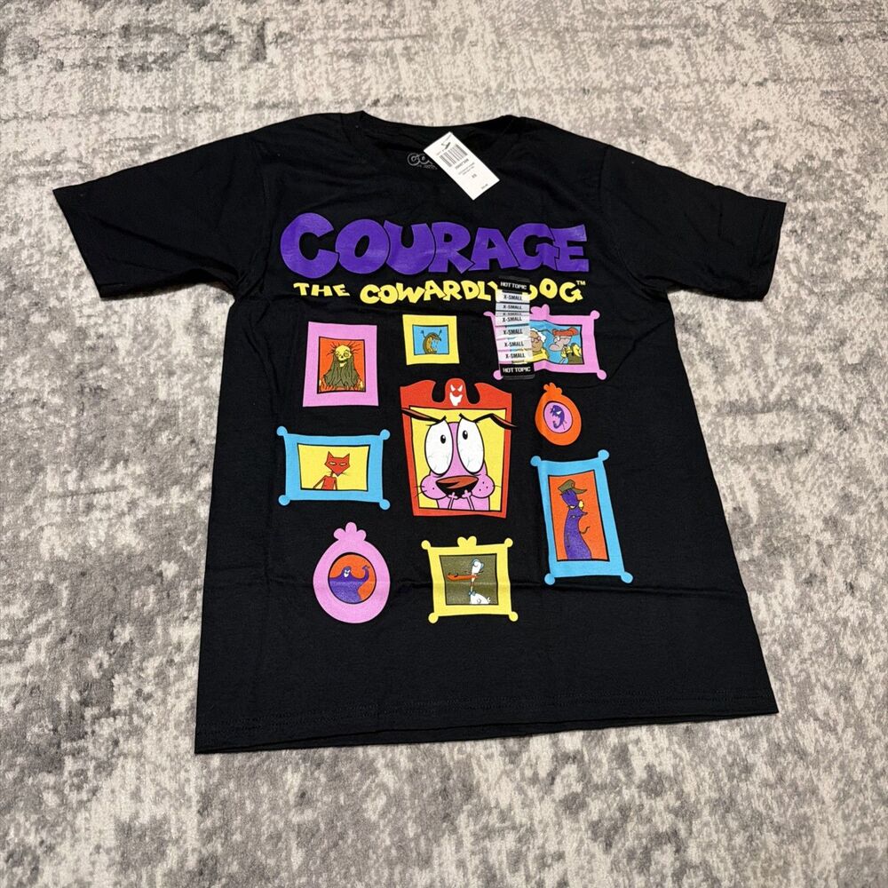 Hot Topic Courage The Cowardly Dog Cartoon Network Black Tee XS